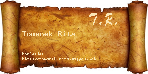 Tomanek Rita névjegykártya